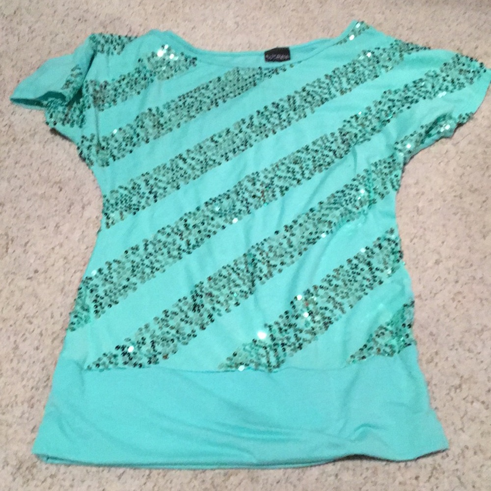 Teal sparkling top
